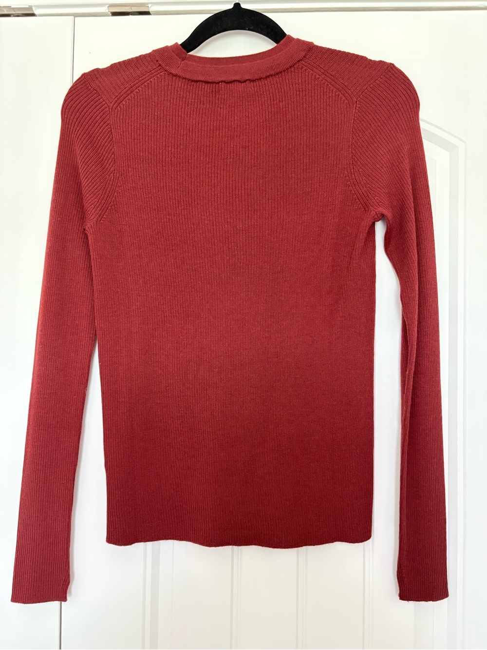NWT Madewell Size Medium Double Layered Crewneck Sweater in Merino-Silk Rust - Picture 7 of 7